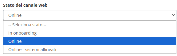 Stato canale web - sistemi allineati